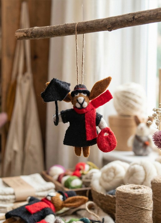 Felt So Good Mary Hoppins kersthanger 13,5 cm - achterkant zwart