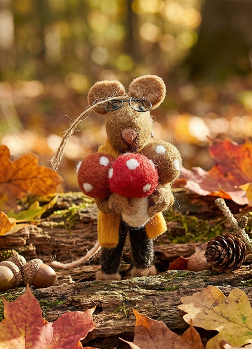 Felt So Good Oliver Mouse kersthanger 11,5 cm - detail 4 bruin