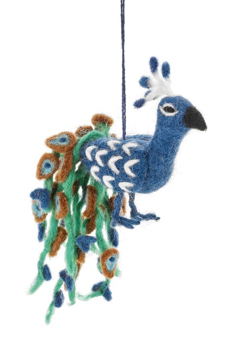 Felt So Good Pablo the Peacock kersthanger 11 cm