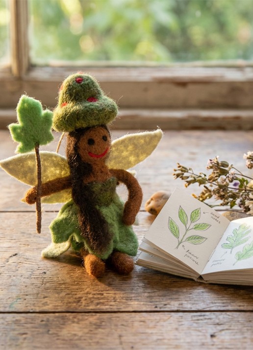Felt So Good Sage the Forest Fairy kersthanger 15 cm - achterkant groen