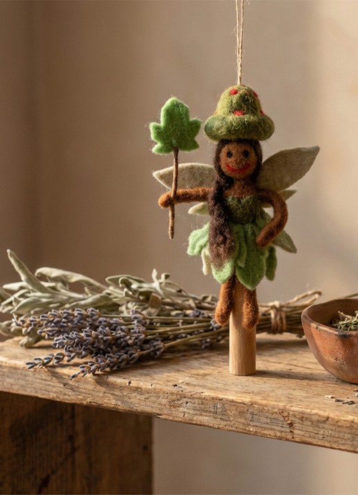 Felt So Good Sage the Forest Fairy kersthanger 15 cm - voorkant 3 groen