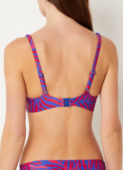 Femilet by Chantelle Tidra voorgevormde bikinitop met beugel en tijgerprint - achterkant donkerroze
