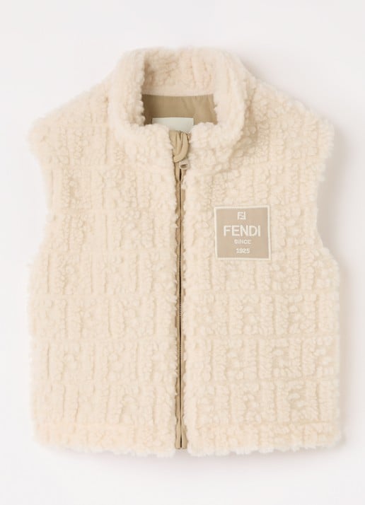 Fendi Bodywarmer van teddy - voorkant 2 beige