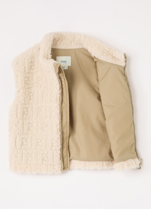 Fendi Bodywarmer van teddy - voorkant 3 beige