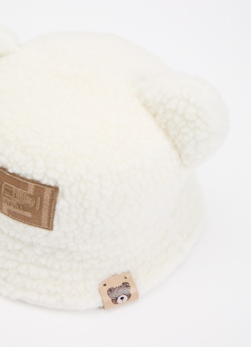Fendi Bucket hoed in wolblend met logo - detail 2 wit