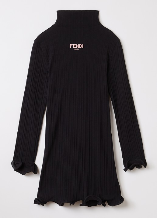 Fendi Gebreide jurk met logoborduring