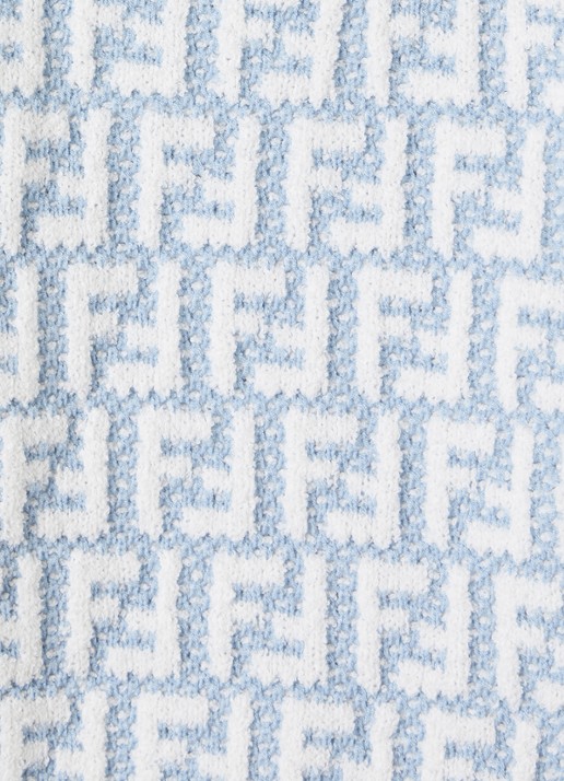 Fendi Girocollo trui met ingebreide logoprint - detail lichtblauw