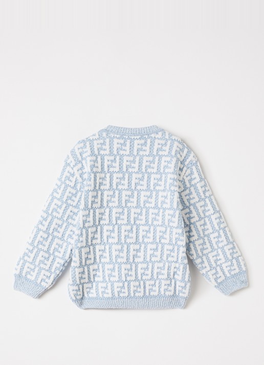 Fendi Girocollo trui met ingebreide logoprint - voorkant 3 lichtblauw