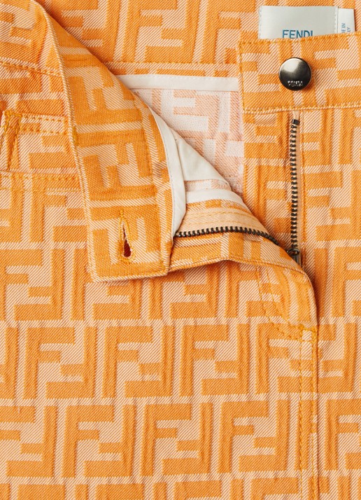 Fendi Gonna minirok met logoborduring - detail 3 orange