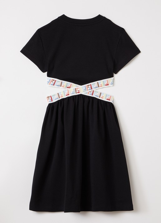 Fendi Jurk met logo - voorkant 2 zwart