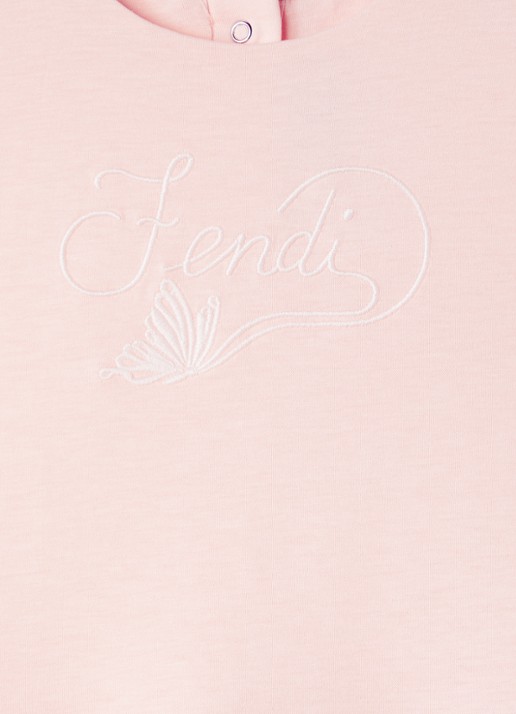 Fendi Jurk met logoborduring - detail 3 roze