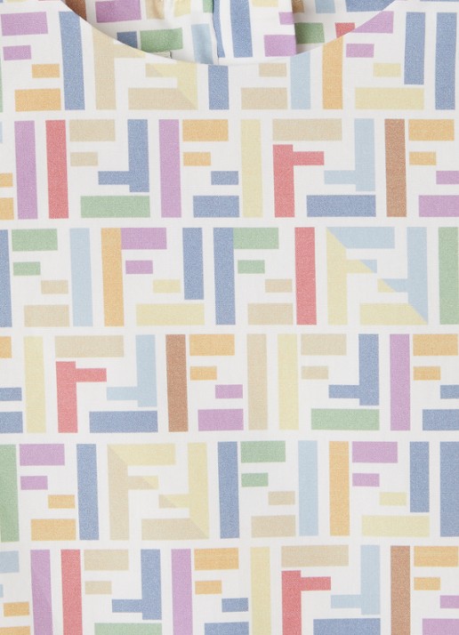 Fendi Jurk met logoprint - detail 3 geel