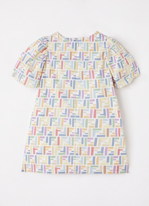 Fendi Jurk met logoprint - voorkant 2 geel