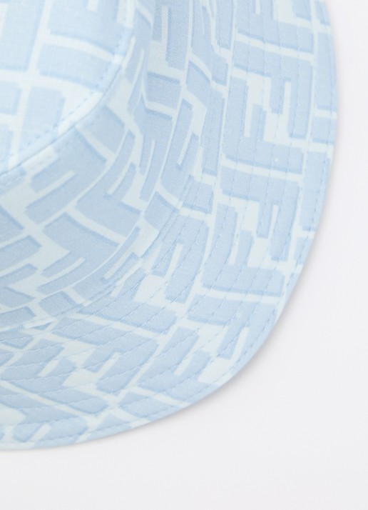 Fendi Lino bucket hoed met logoprint - detail 2 lichtblauw