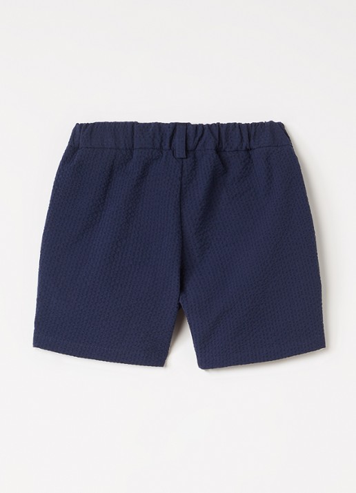 Fendi Loose fit korte broek met logo - voorkant 2 donkerblauw