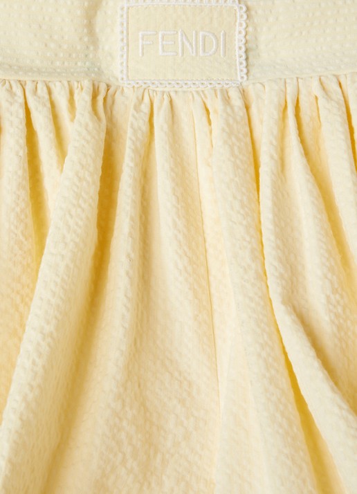 Fendi Loose fit korte broek met logoborduring - detail lichtgeel