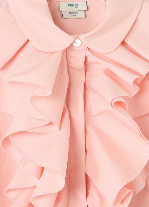 Fendi Mouwloze blousejurk met ruches - detail 3 zalmroze