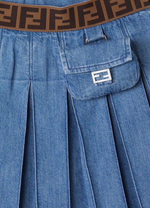 Fendi Plooirok van denim - detail jeans