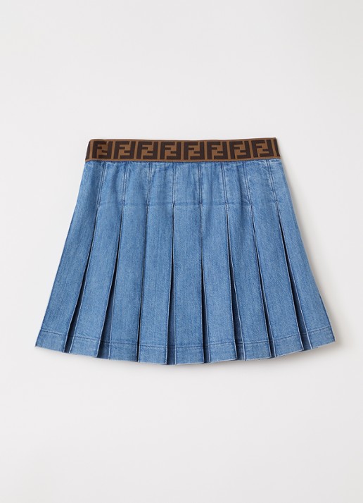 Fendi Plooirok van denim - voorkant 3 jeans
