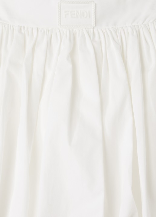Fendi Popeline rok met logoborduring - detail 3 wit