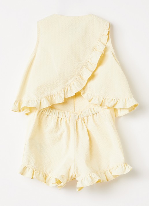 Fendi Straight fit playsuit met ruches - voorkant 3 lichtgeel