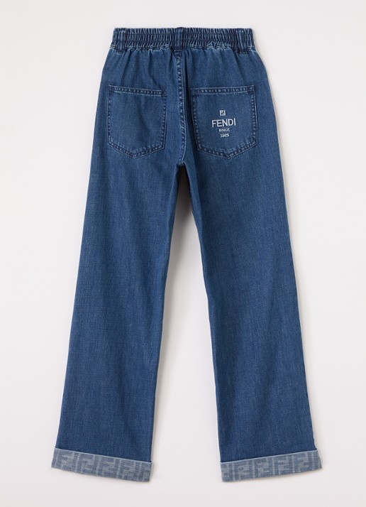 Fendi Straight leg jeans met donkere wassing - voorkant 3 indigo