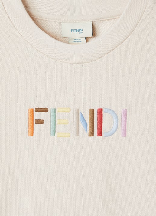 Fendi Sweater met logoborduring - detail 3 beige