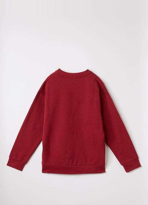 Fendi Sweater met logoprint - voorkant 2 donkerrood