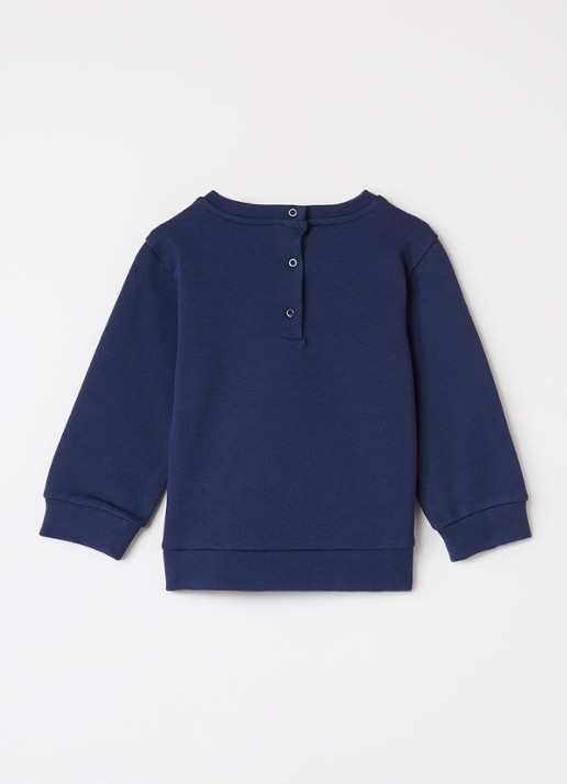 Fendi Sweater met logoprint - voorkant 2 donkerblauw