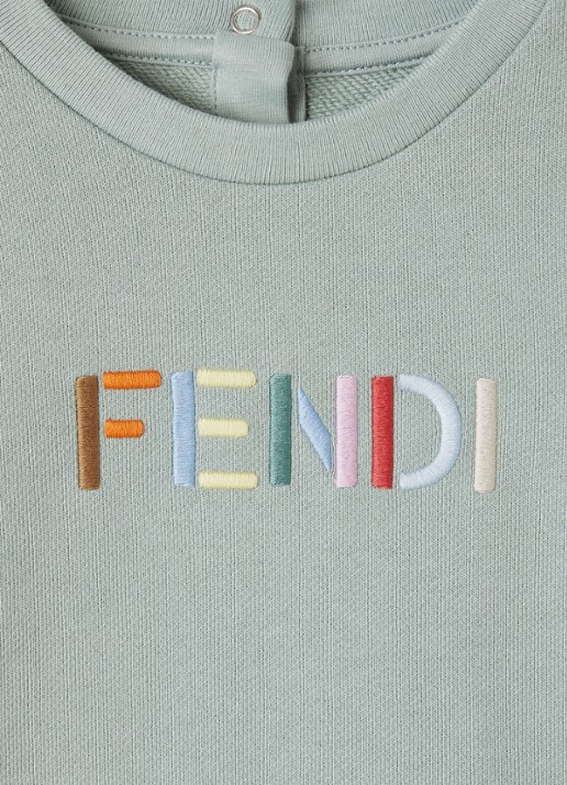 Fendi Sweater met logoprint - detail 3 lindegroen