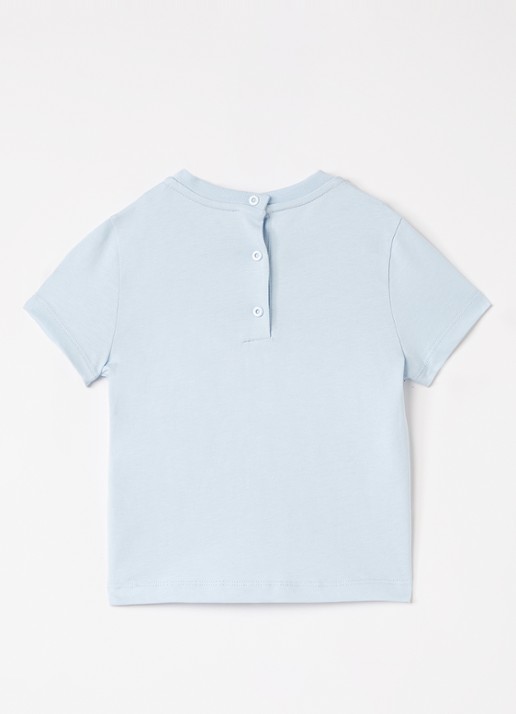 Fendi T-shirt met logo - voorkant 2 lichtblauw