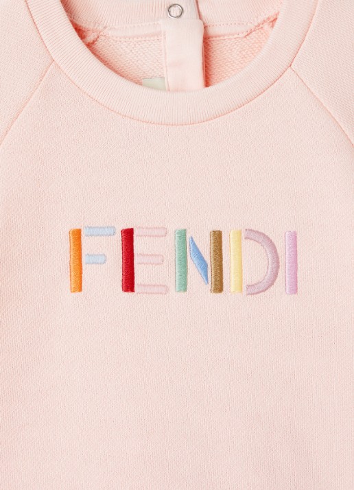 Fendi Tennisjurk met logoborduring - detail 3 zalmroze
