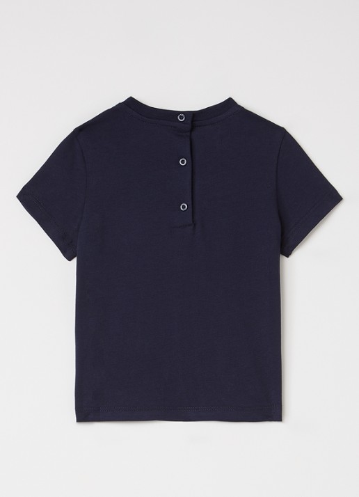 Fendi Tinto T-shirt met logoborduring - voorkant 2 donkerblauw