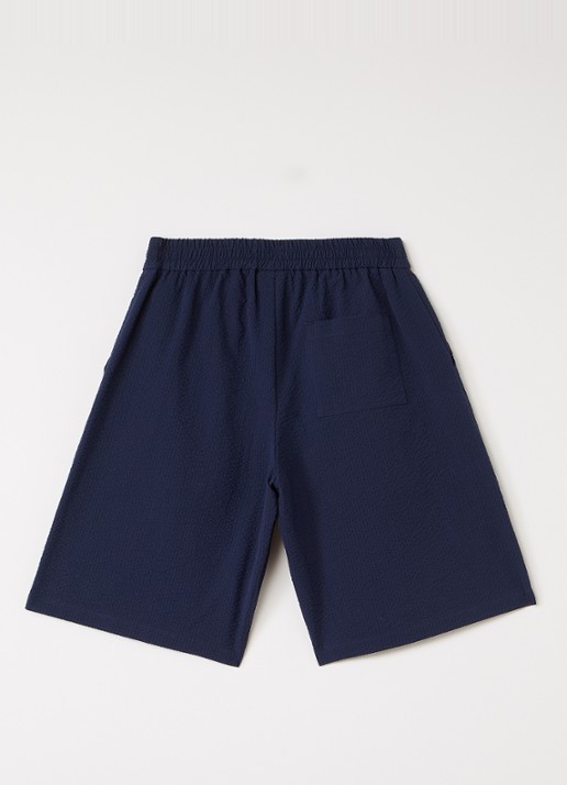 Fendi Wide fit korte broek met logoborduring - voorkant 3 donkerblauw