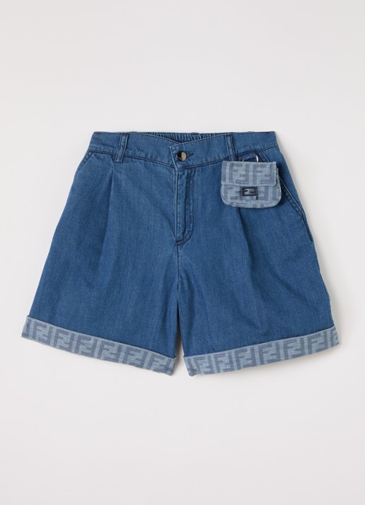 Fendi Wide fit korte broek van denim