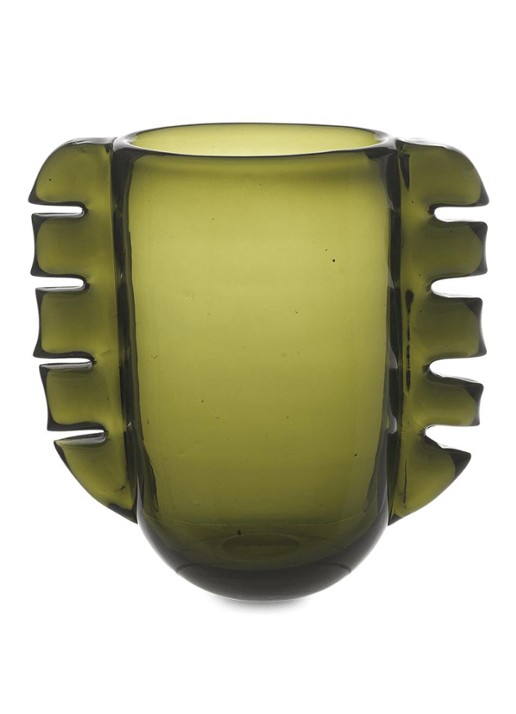 ferm LIVING Alas vaas 25 cm - achterkant 4 legergroen