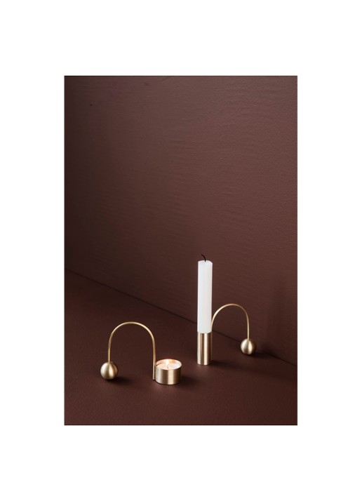 ferm LIVING Balance kandelaar 9 cm - voorkant 2 goud