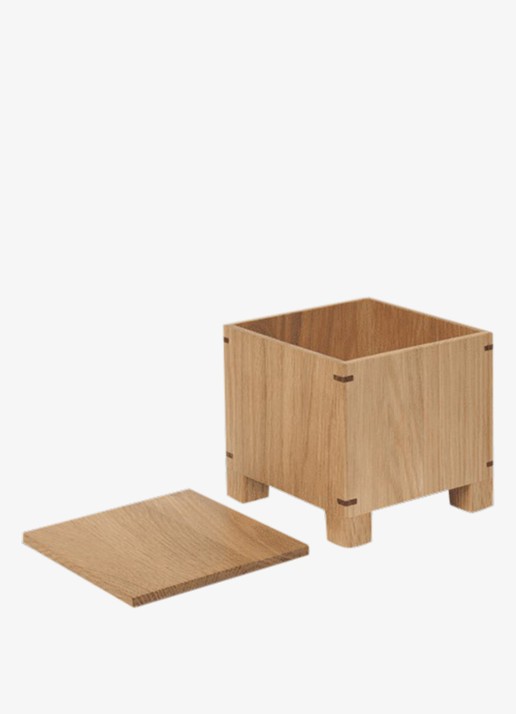 ferm LIVING Bon garlic opbergbox 12 x 12 cm - voorkant 3 naturel