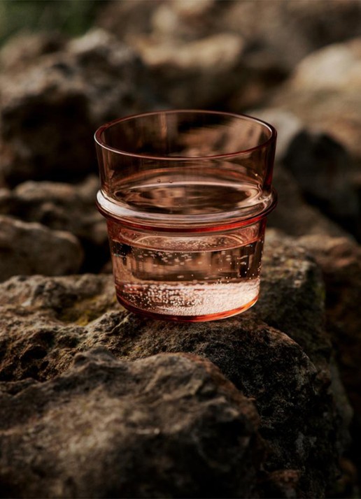 ferm LIVING Boya l drinkglas set van 2  - voorkant 2 zalmroze