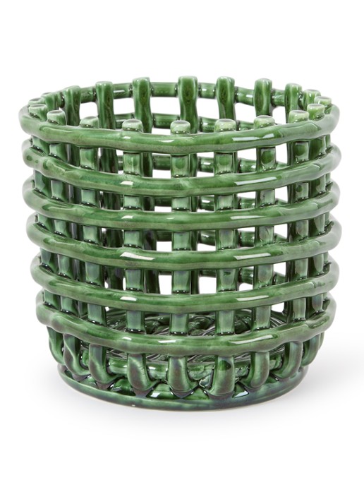 ferm LIVING Ceramic Basket S bloempot voor binnen Ø16 cm
