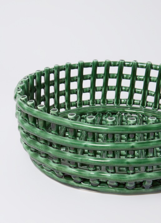 ferm LIVING Ceramic Centrepiece fruitschaal 29 cm - voorkant 2 groen
