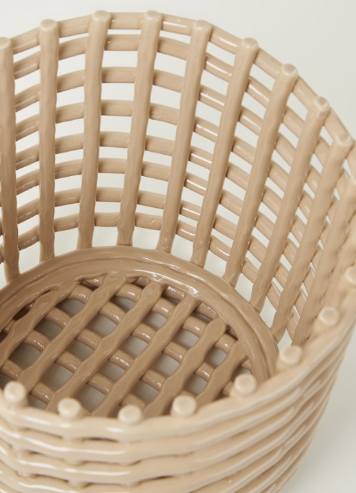 ferm LIVING Ceramic mand voor binnen - 23,5 cm - detail 3 lichtbruin