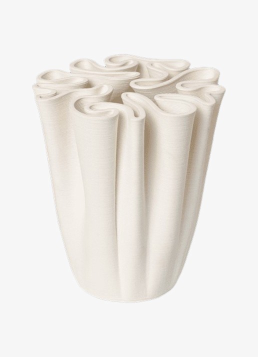 ferm LIVING Dedali vaas 18 cm - voorkant gebroken wit