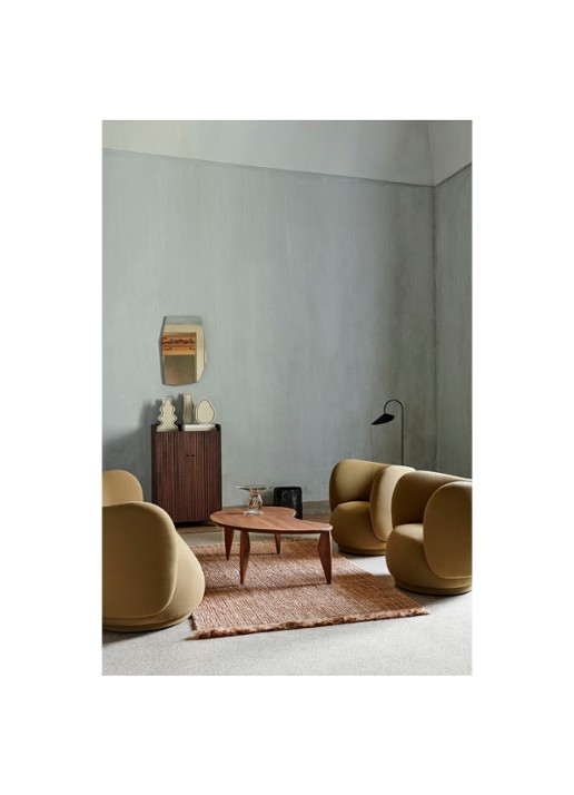 ferm LIVING Deksel van hout voor draadmand 50 cm - detail 2 beige