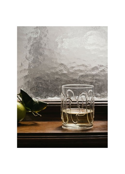 ferm LIVING Doodle Tall waterglas set van 2 - voorkant 2 transparant