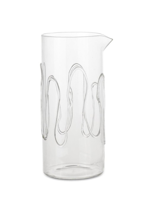 ferm LIVING Doodle waterkaraf 1 liter - voorkant transparant