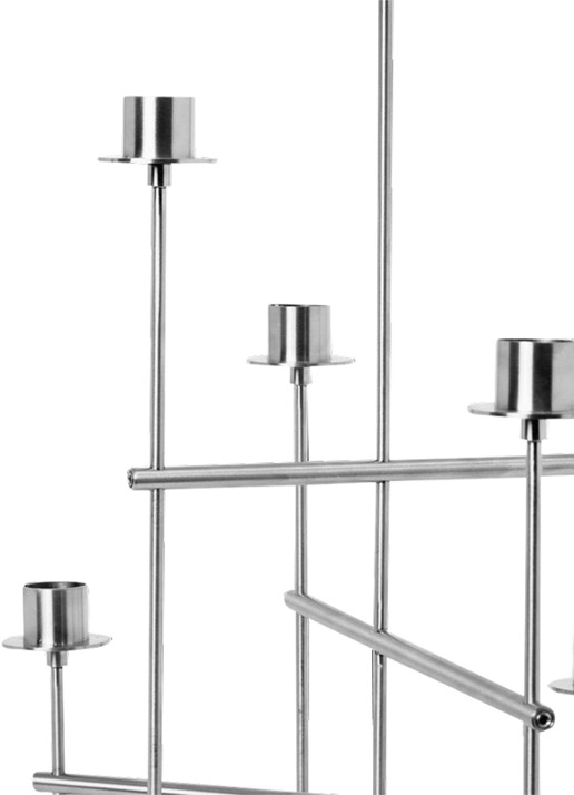ferm LIVING Elysia kandelaar 41,7 cm - achterkant 3 zilver