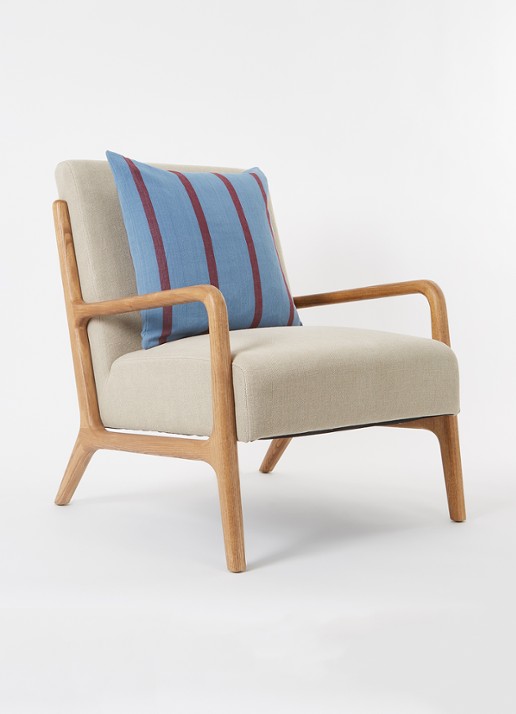 ferm LIVING Grand sierkussen 50 x 50 cm - voorkant 2 blauw