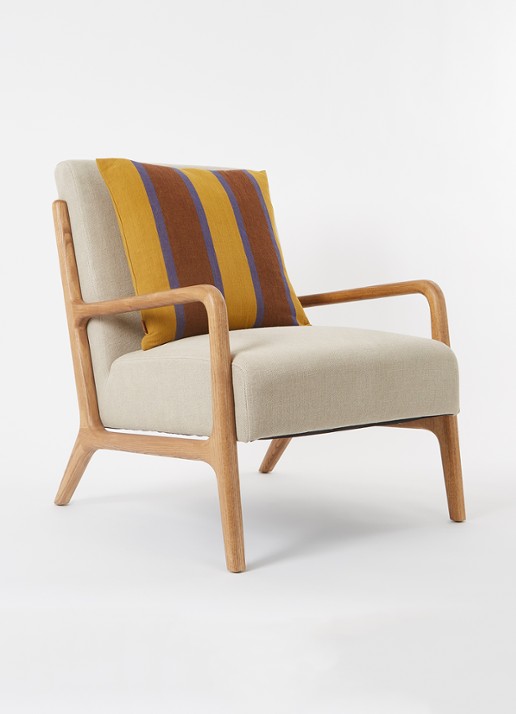 ferm LIVING Grand sierkussen 50 x 50 cm - voorkant 4 mosterd