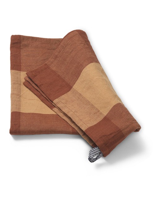 ferm LIVING Hale theedoek 70 x 50 cm - detail 3 bruin